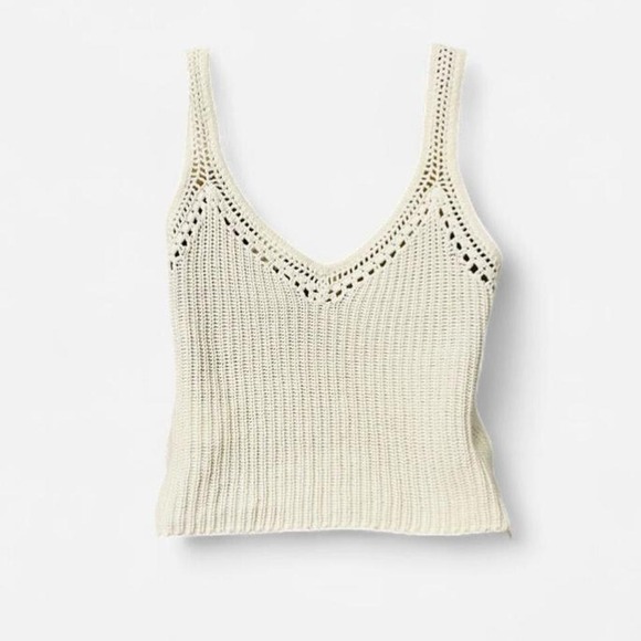 Abercrombie & Fitch cream crochet knit tank - Picture 4 of 5